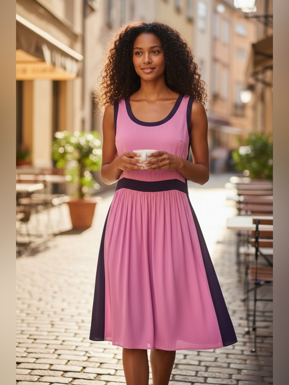 Lilly Pulitzer Pink & Navy Fit-and-Flare Dress – Size 10